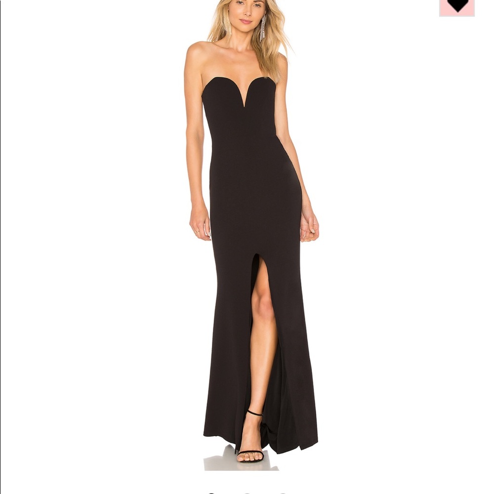 Black sweetheart “Nookie” gown from Revolve size S